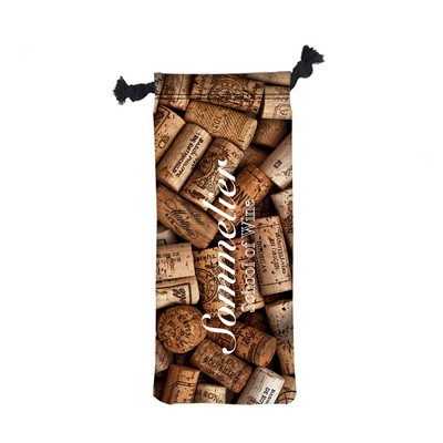 6" W X 15.5" H Wine Drawstring Bag