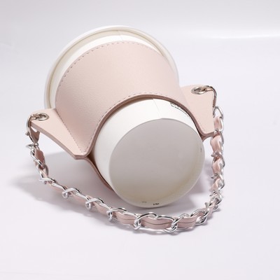 Reusable PU Coffee Cup Sleeve with Chain