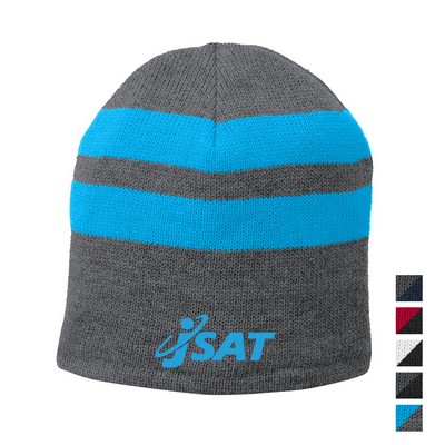 Port & Company® Fleece-Lined Striped Beanie Cap