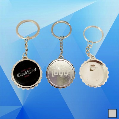 Beer Bottle Cap Shaped Opener w/Key Chain