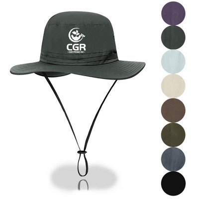 Outdoor Fishing Wide Brim Sun Bucket Hat w/Chin Strap