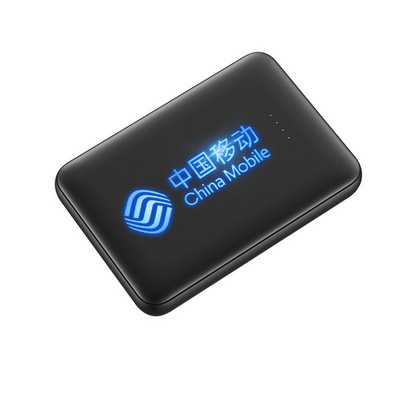 5000mAh Portable Luminous Power Bank w/LED Logo - UL Certified