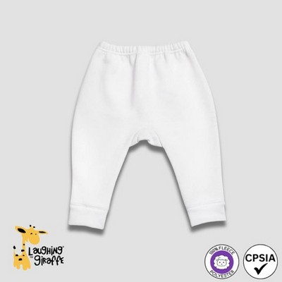 Baby Fleece Jogger Pants - White - 100% Polyester - Laughing Giraffe®