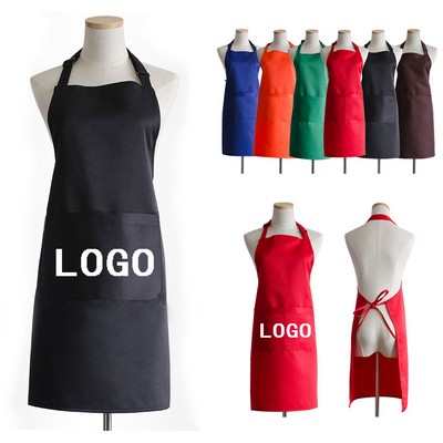 Adjustable Bib Apron Waterdrop Resistant With 2 Pockets