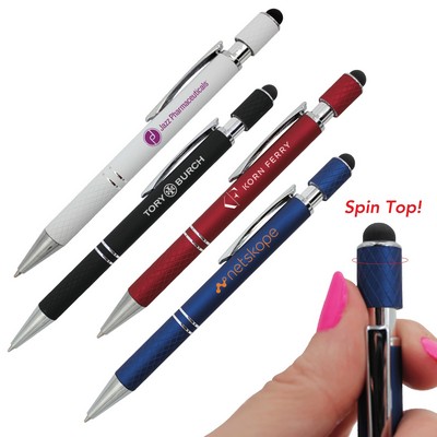 Halcyon® Executive Spin Top Metal Pen w/Stylus