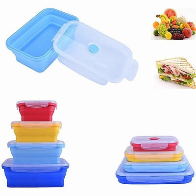 Collapsible Silicone Food Storage Containers Set of 4