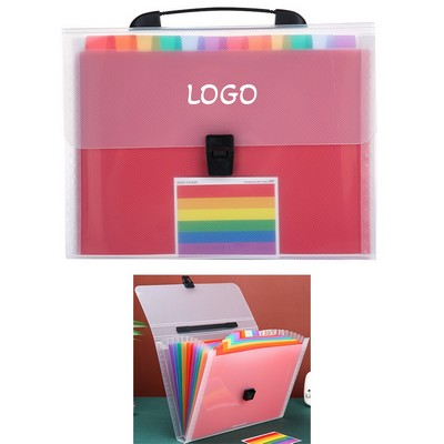 13 Pocket Rainbow Accordion Expanding File Folder