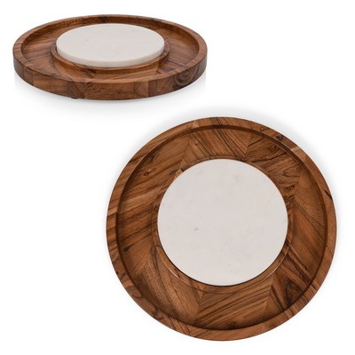 Isla Serving Platter with Marble Cheeseboard Insert