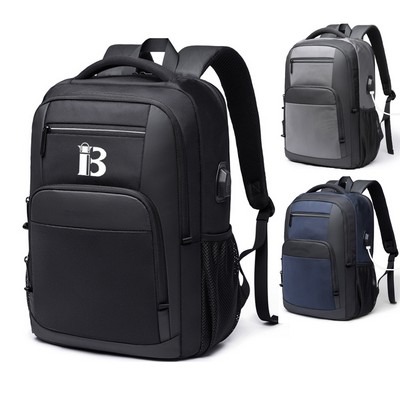 Computer Business Oxford Backpack with Usb Charging Port