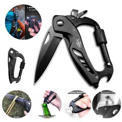 Multitool Carabiner Pocket Knife With Keychain Clip(Free Shipping)