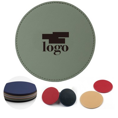 Leather Thickened Insulated Circular Coasters