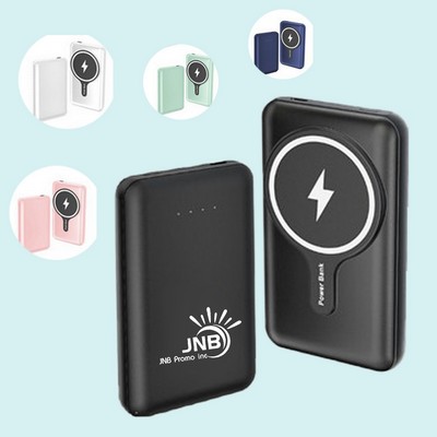 Magnetic Wireless Power Bank with 5000mAh Capacity