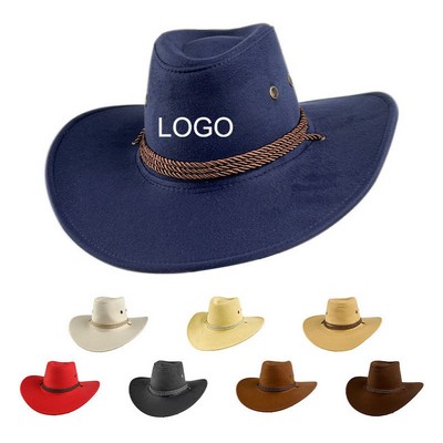 Costume Party Plain Felt Wide Brim Western Cowboy Hat for Women and Men