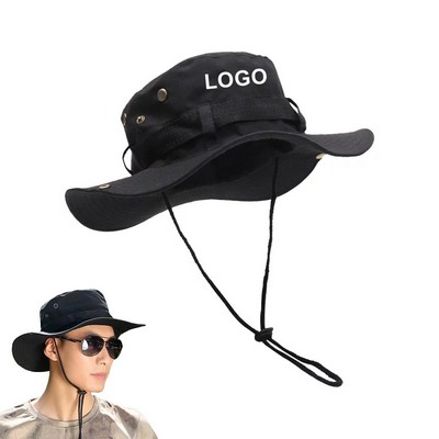 Sun Protection Wide Brim Bucket Hat