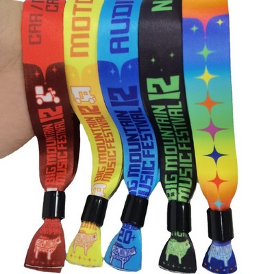 Sublimated Cloth Event Wristband w/ Locking Bead