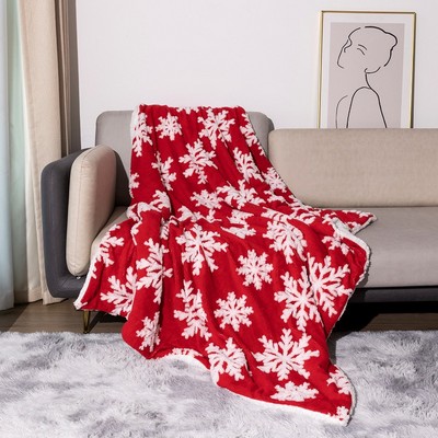 Christmas Gift Flannel and Sherpa Blanket 50X60"