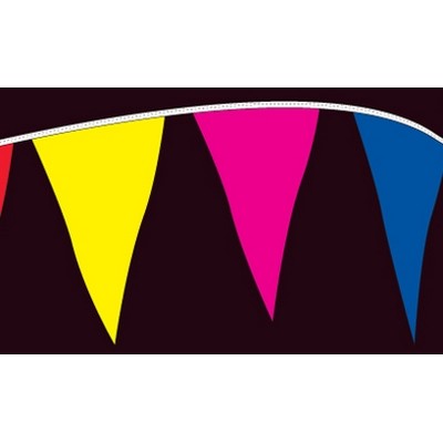 30' Fluorescent Standard Plasticloth Pennant (12" x 18")