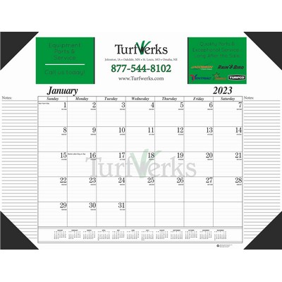 Padded Desk Pad Calendar w/Side Imprint & Four Corners