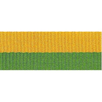 "V" Neck Ribbon - Green/Gold - Snap Clip - 1-1/2" Wide x 32" Long