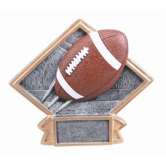 Large Diamond Plate Football Award - 6"x8 1/2"