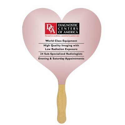 Heart Sandwiched Hand Fan (2 Side/1 Imprint Color)