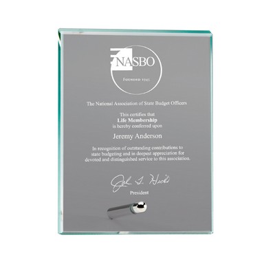 Bevel Edge Glass Plaque Award