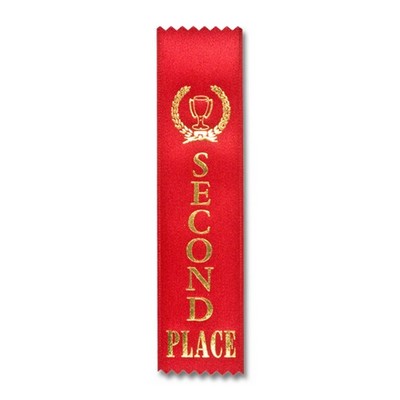 2"x8" 2ND Place Stock Lapel Award Ribbon