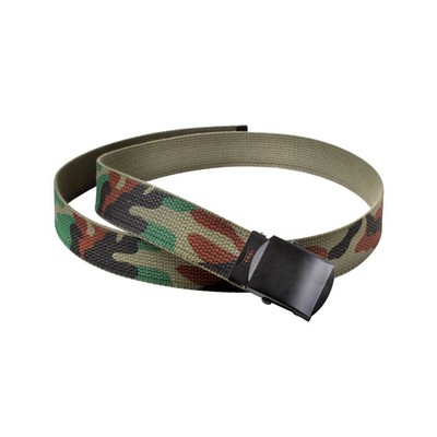 Olive Drab/Camouflage Reversible Web Belt (54")