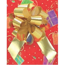 Gold 4 1/4" Diameter Glitter Star Bow (3/4" Ribbon)