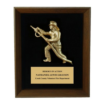 Fireman W/Hose Shadow Frame Award