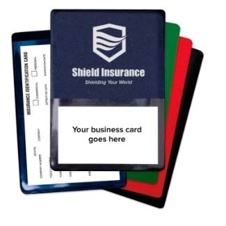 Vinyl Insurance Card Holders w/Buisness Card Holder (Standard 4" x 5 5/8")