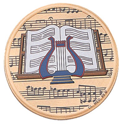 2" Music General Embossed Litho Printed Medallion Insert Disc