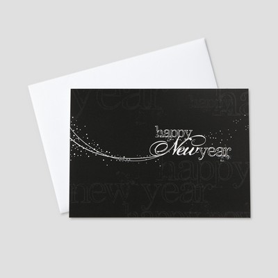 Drama in Black & White New Year Greeting Card