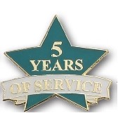 5 Years of Service Stock Pin