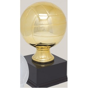 Gold Small Soccer Sport Ball Resin Trophy w/3.75" x 2.125" Black Base