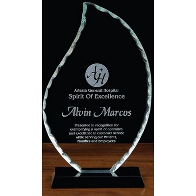 Jet Glass Corona Flame Award (6½"x10½"x2")