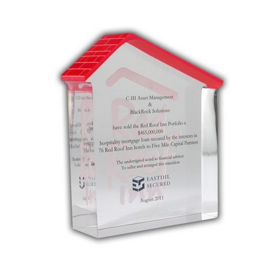 Flat Home Lucite® Embedment Award (4 5/8" x 5 1/2" x 1 1/2")