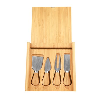 Bamboo Cheese Set w/4 Tools