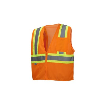 Pyramex Lumen-X Self Extinguishing Class 2 Level 2 Hi-Visibility Orange Vest w/ Contrast Trim