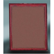 9x12 Red Adler Plaque wiith Dark Brown Lasered Leather Plate