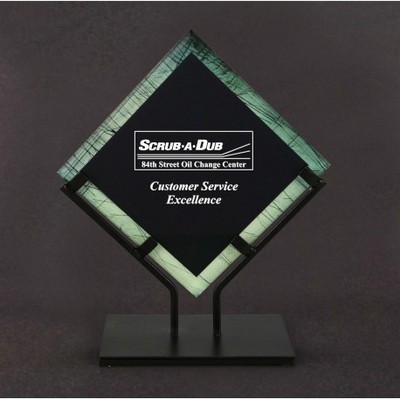 Green/Black Square Acrylic Award (9" x 10 ½")