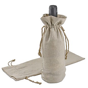 Linen Wine Bag w/Drawstring (6"x14")