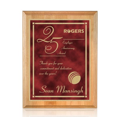 Erindale/Contempo Plaque - Red Alder/Red 8"x10"