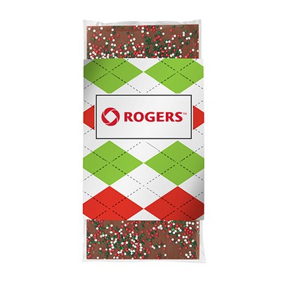 3.5 Oz. Contemporary Belgian Chocolate Bar w/ Holiday Nonpareil Sprinkles