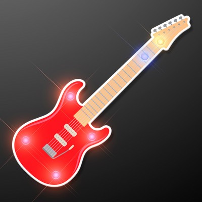 Red Guitar Flashing LED Light Pin