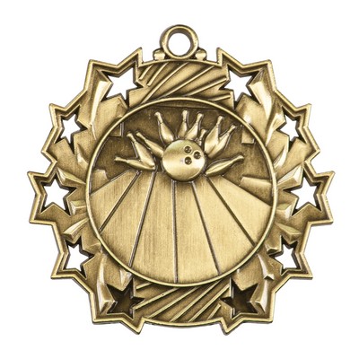 2.25" Ten Star Bowling Medal