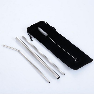 Reusable Rustproof Stainless Steel Drinking Straws With Case