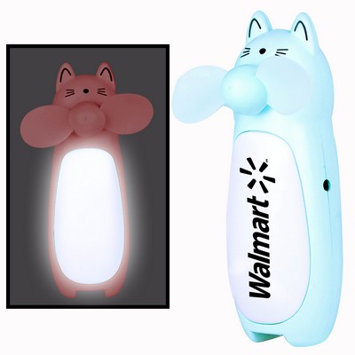 Cat Shape Fan w/Night Light