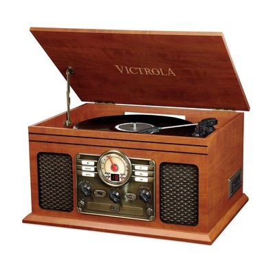 Victrola Nostalgic Classic Wood 6-in-1 Bluetooth Turntable Entertainment Center