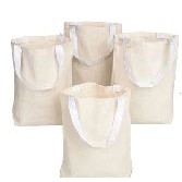 Natural Canvas Tote Bag (8 3/4"x 2 3/4"x 8 1/4")